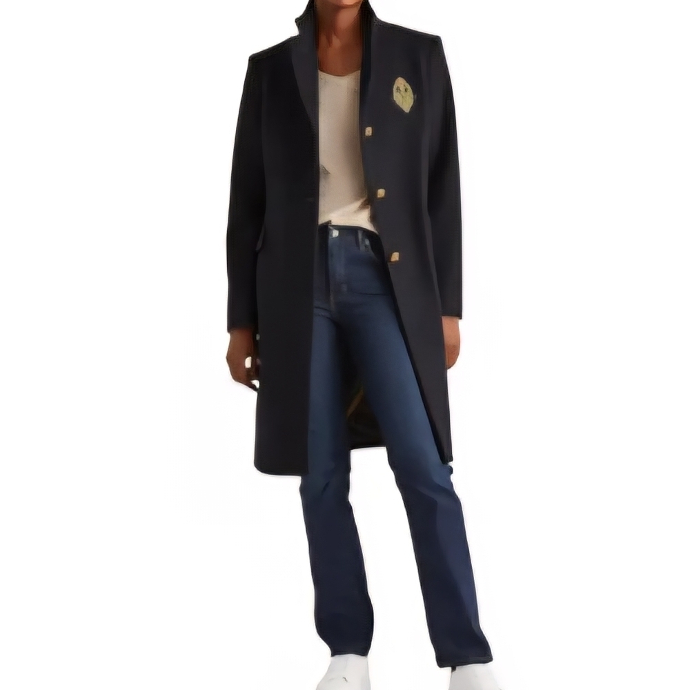 Ralph Lauren Navy Coat with Gold Accents